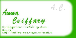 anna csiffary business card